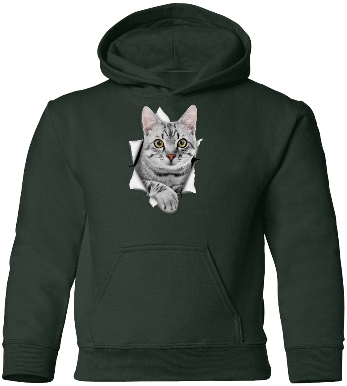 G185B Gildan Youth Pullover Hoodie - Forest Green