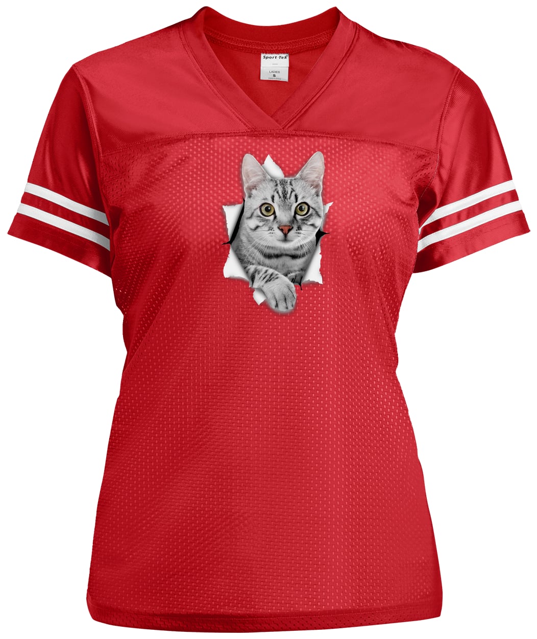LST307 Sport-Tek Ladies' Replica Jersey - True Red/White
