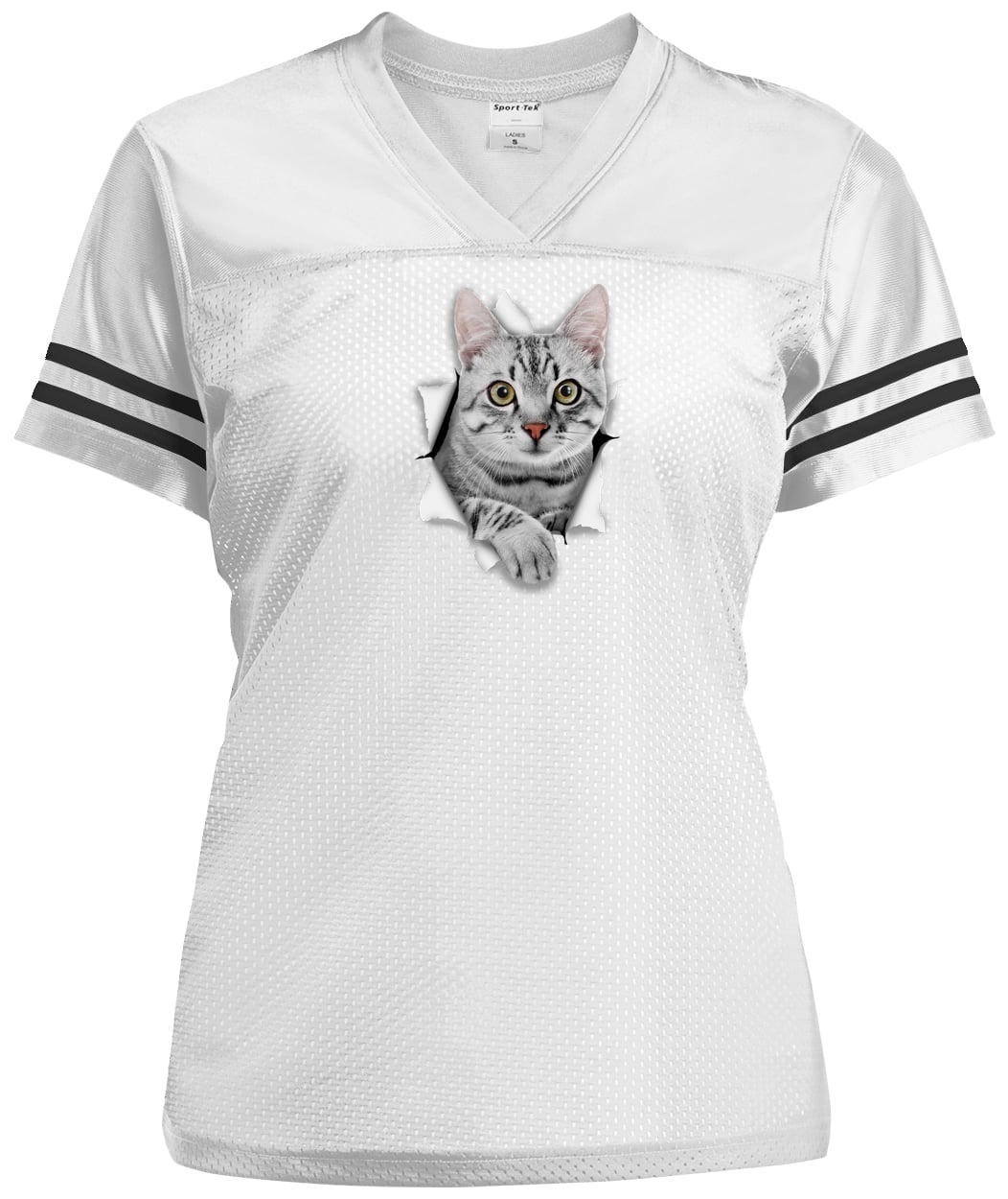 LST307 Sport-Tek Ladies' Replica Jersey - White/Black