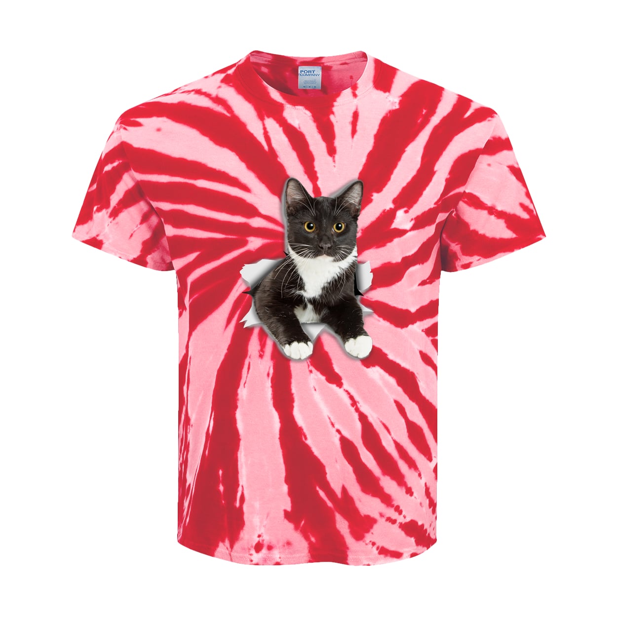 PC147Y Port & Company Kids Tie-Dye Tee - Red