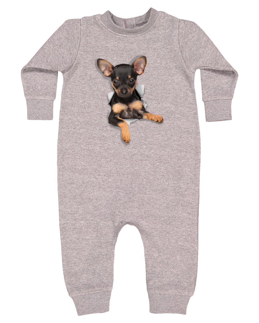 4447 Rabbit Skins Infant Fleece One-Piece Bodysuit - Heather Grey