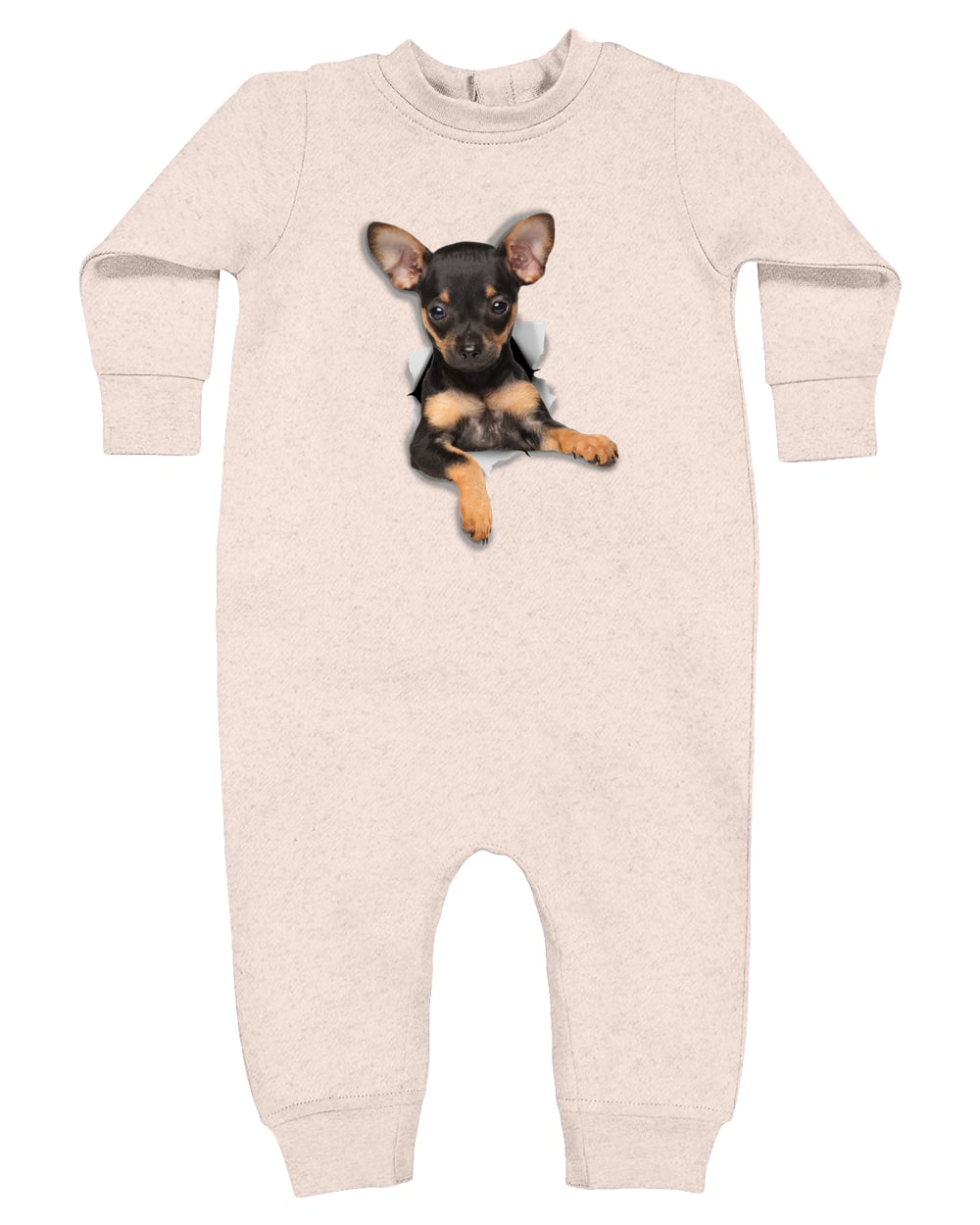4447 Rabbit Skins Infant Fleece One-Piece Bodysuit - Natural Heather