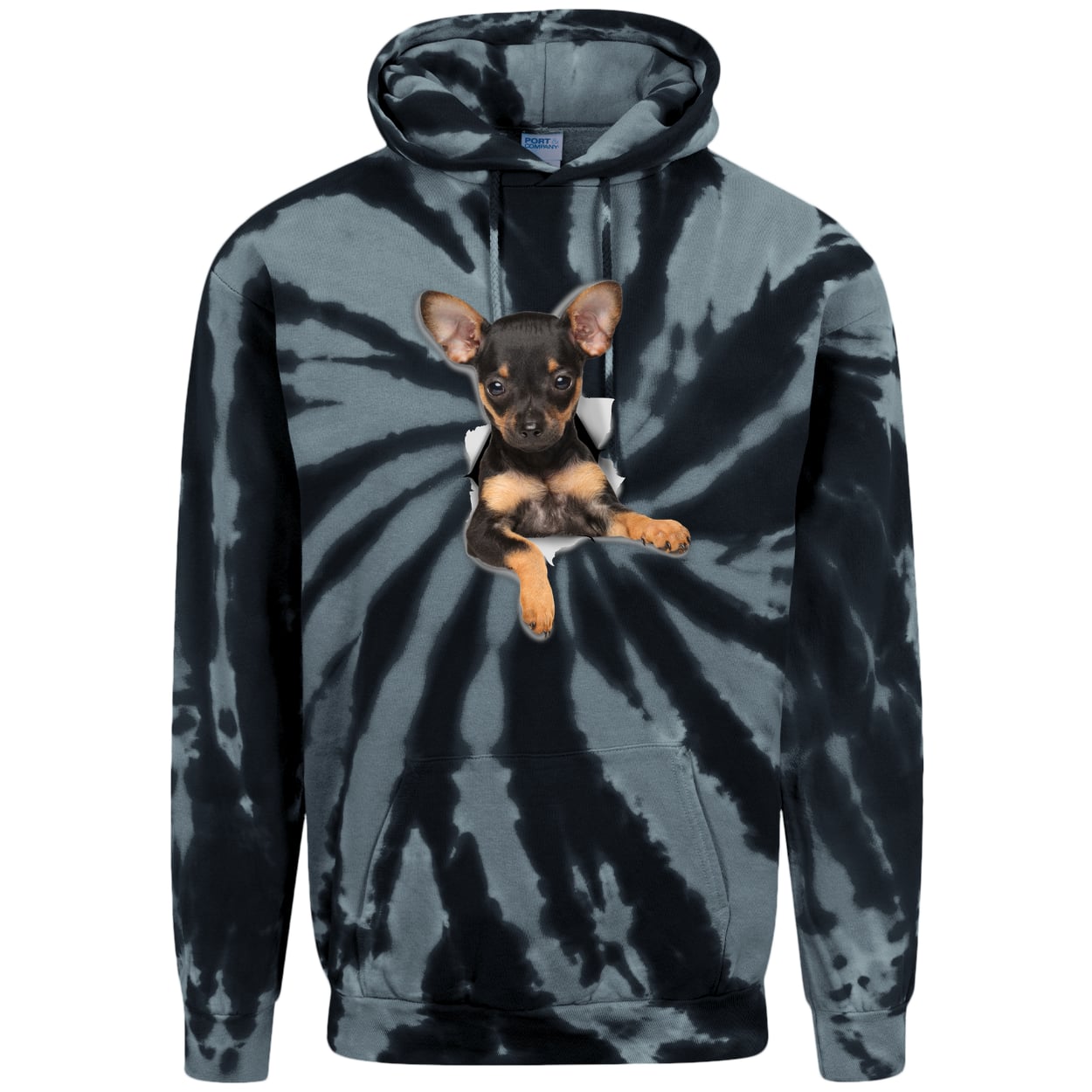 PC146 Port & Company Adult Tie-Dye Pullover Hoodie - Black