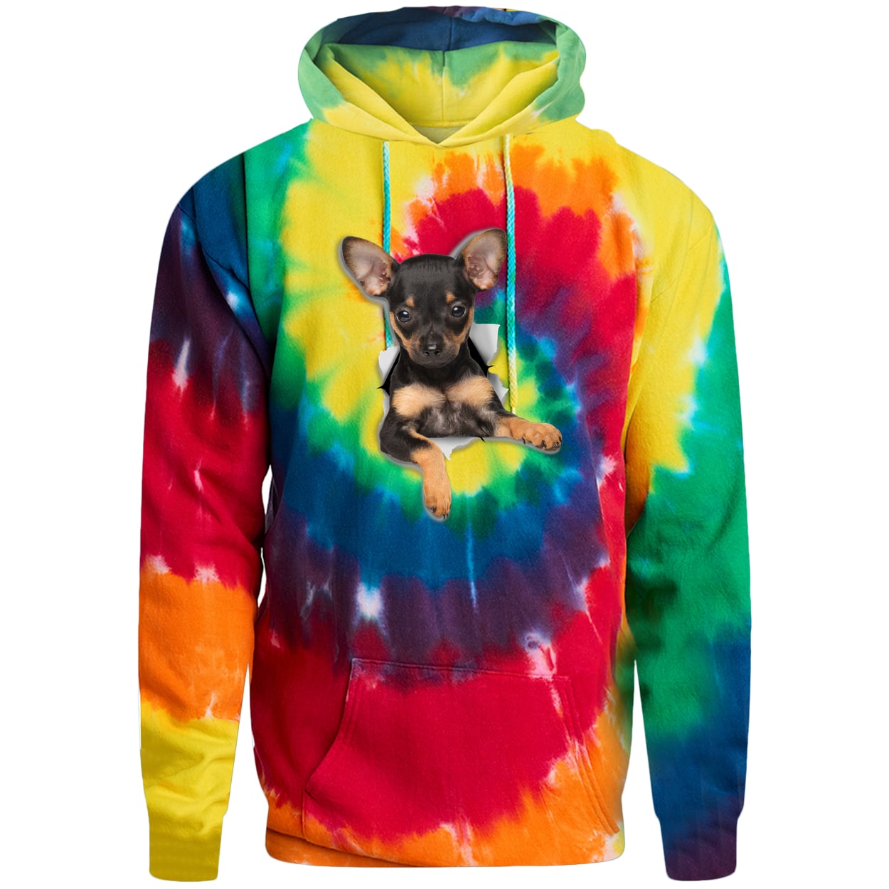 PC146 Port & Company Adult Tie-Dye Pullover Hoodie - Rainbow