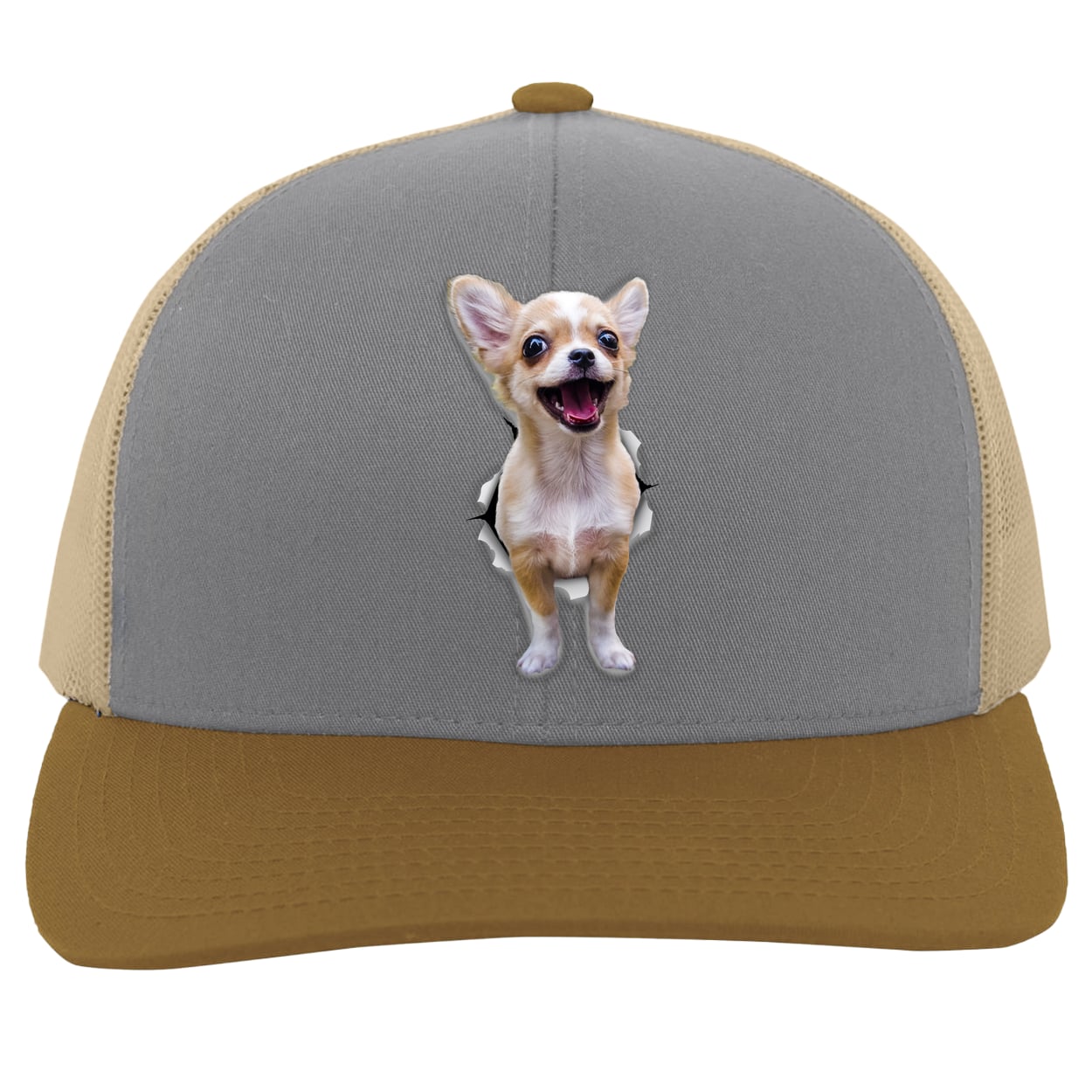 104C Trucker Snap Back - Heather/Beige/Amber