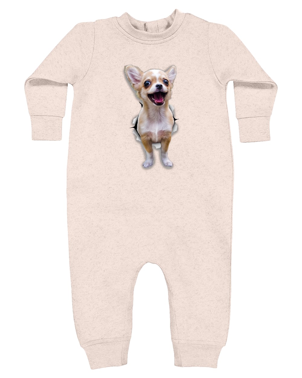 4447 Rabbit Skins Infant Fleece One-Piece Bodysuit - Natural Heather