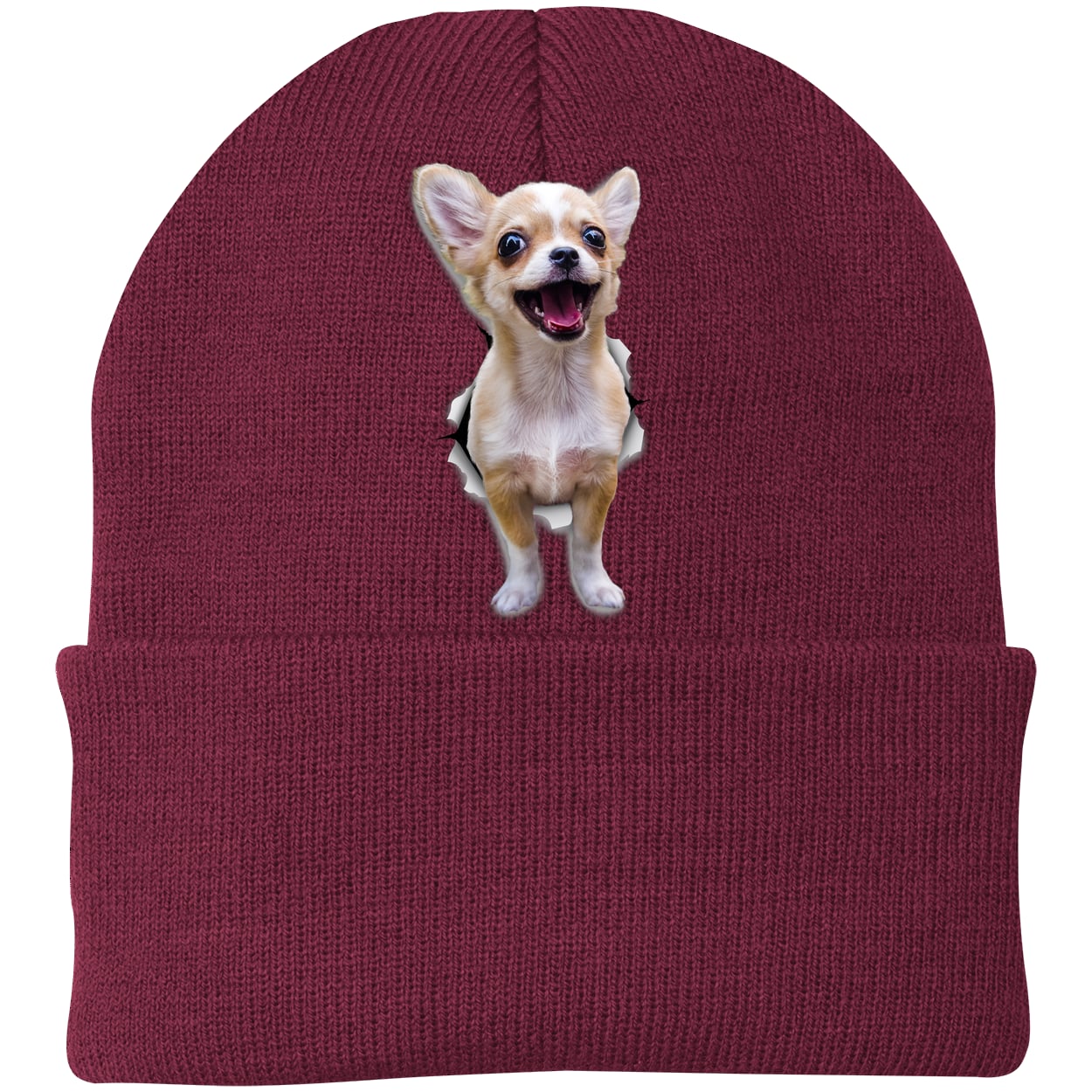 CP90 Port & Company Knit Beanie - Maroon