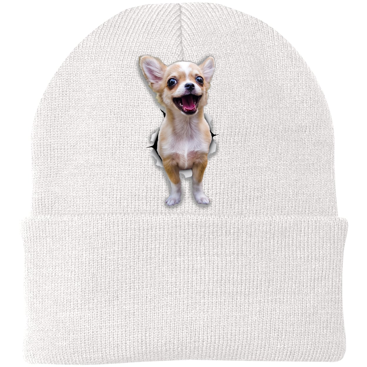 CP90 Port & Company Knit Beanie - White