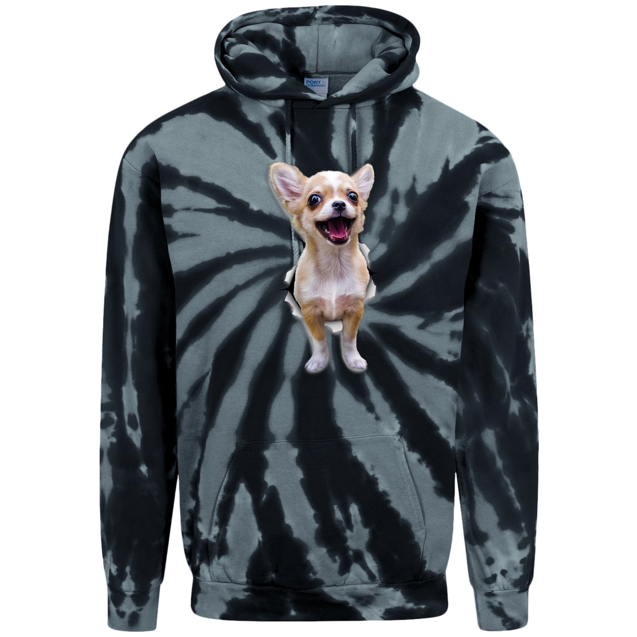 PC146 Port & Company Adult Tie-Dye Pullover Hoodie - Black