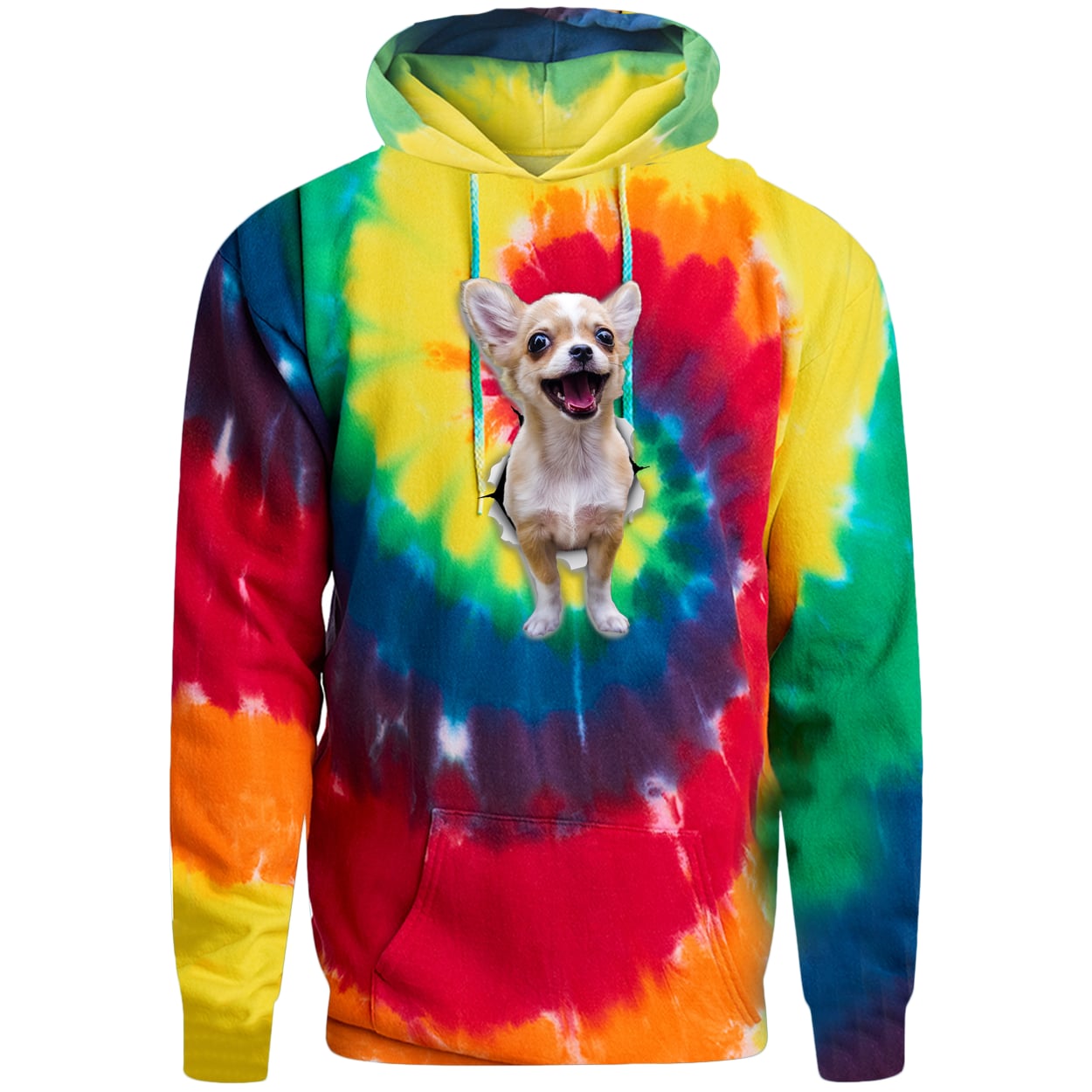 PC146 Port & Company Adult Tie-Dye Pullover Hoodie - Rainbow