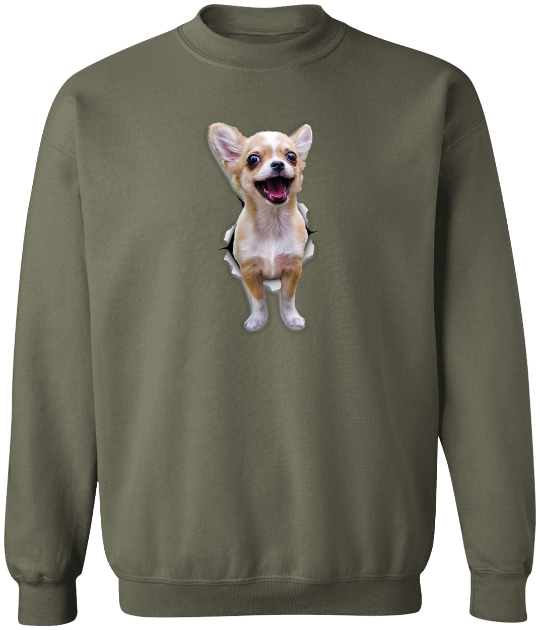 G180 Gildan Crewneck Pullover Sweatshirt - Military Green
