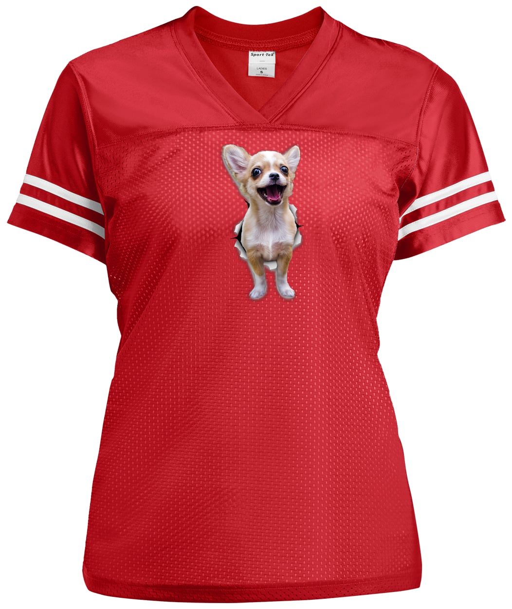 LST307 Sport-Tek Ladies' Replica Jersey - True Red/White