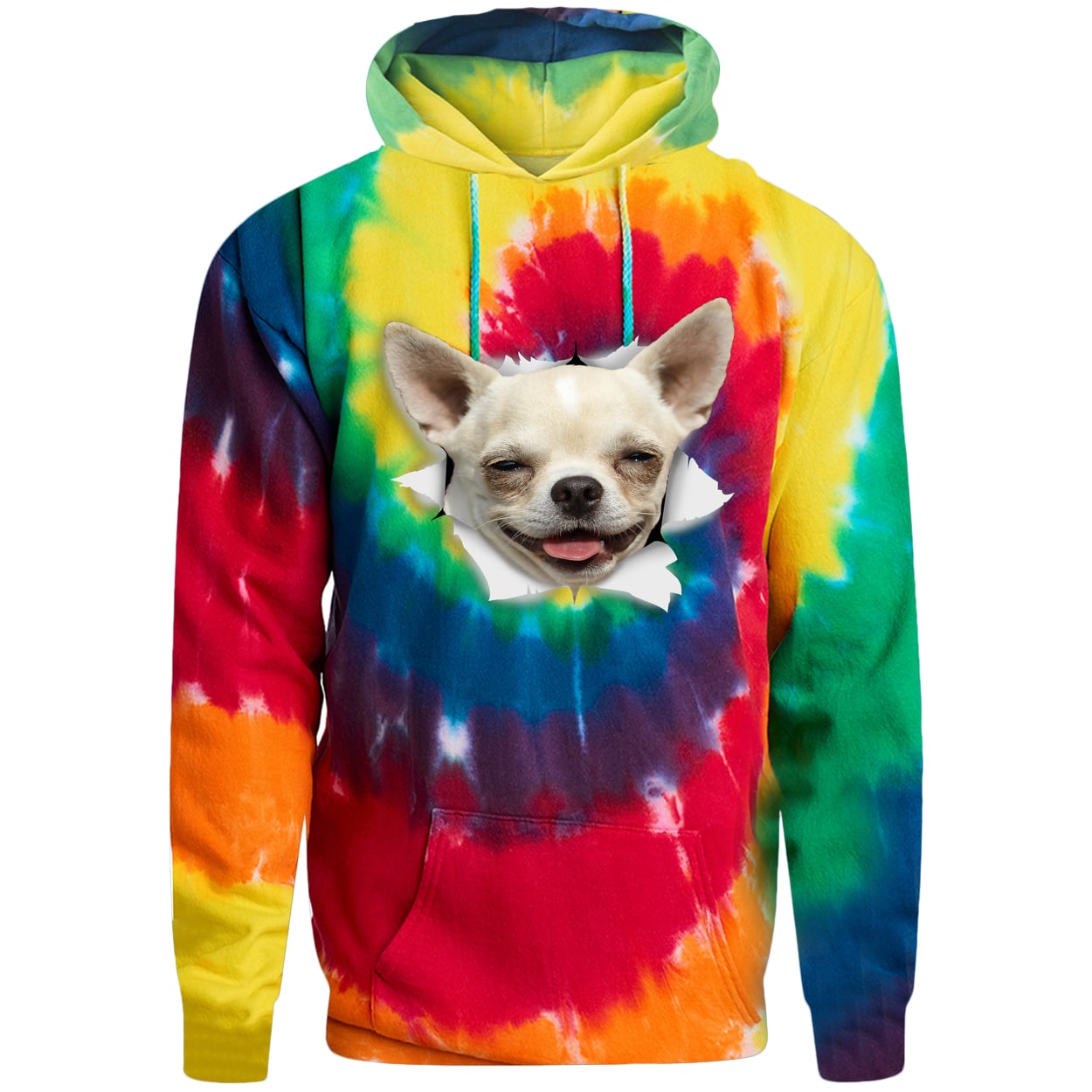 PC146 Port & Company Adult Tie-Dye Pullover Hoodie - Rainbow