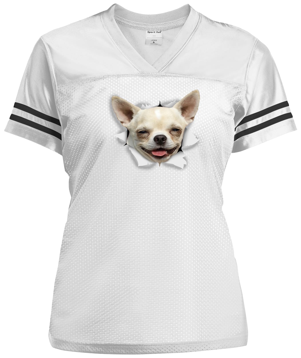 LST307 Sport-Tek Ladies' Replica Jersey - White/Black