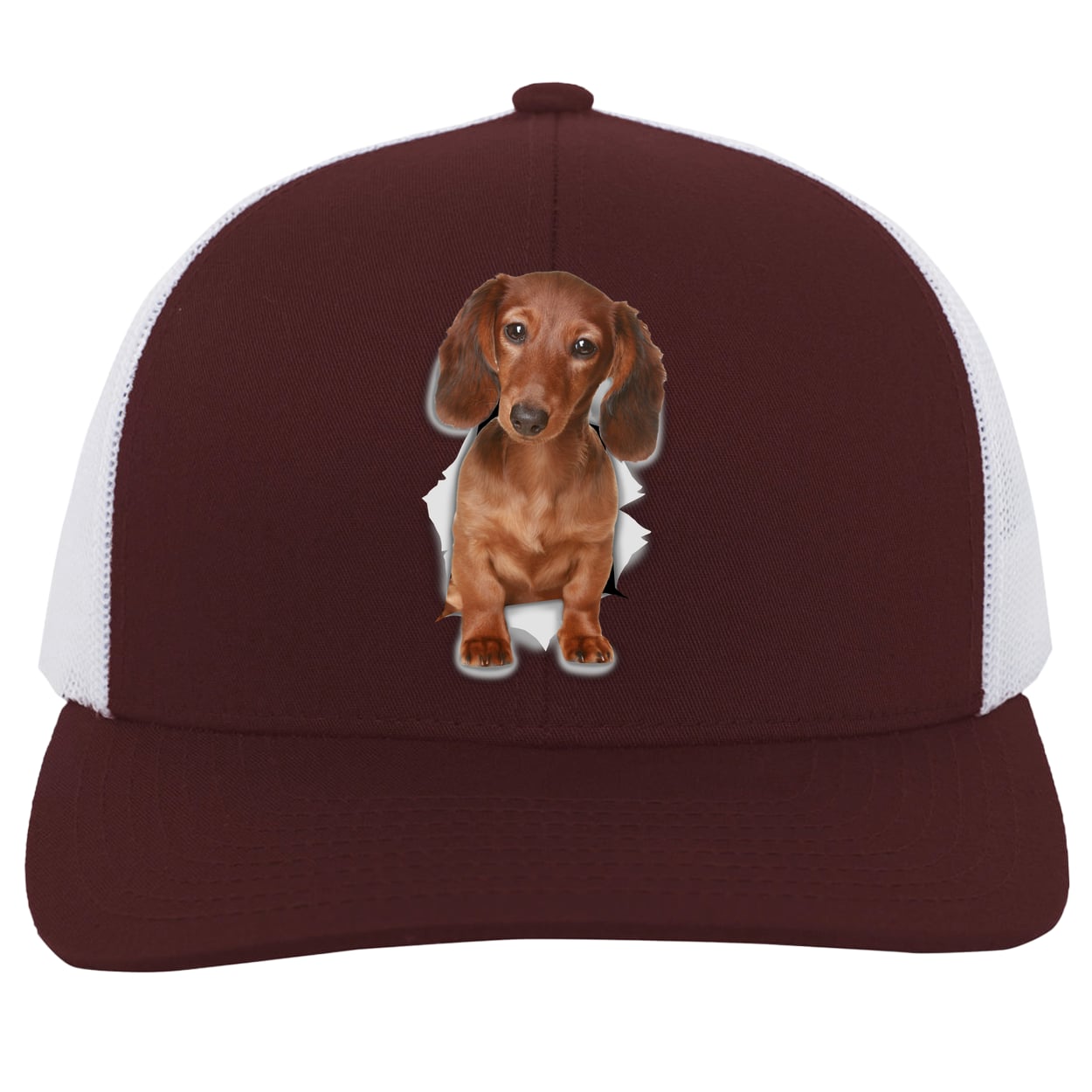 104C Trucker Snap Back - Maroon/White
