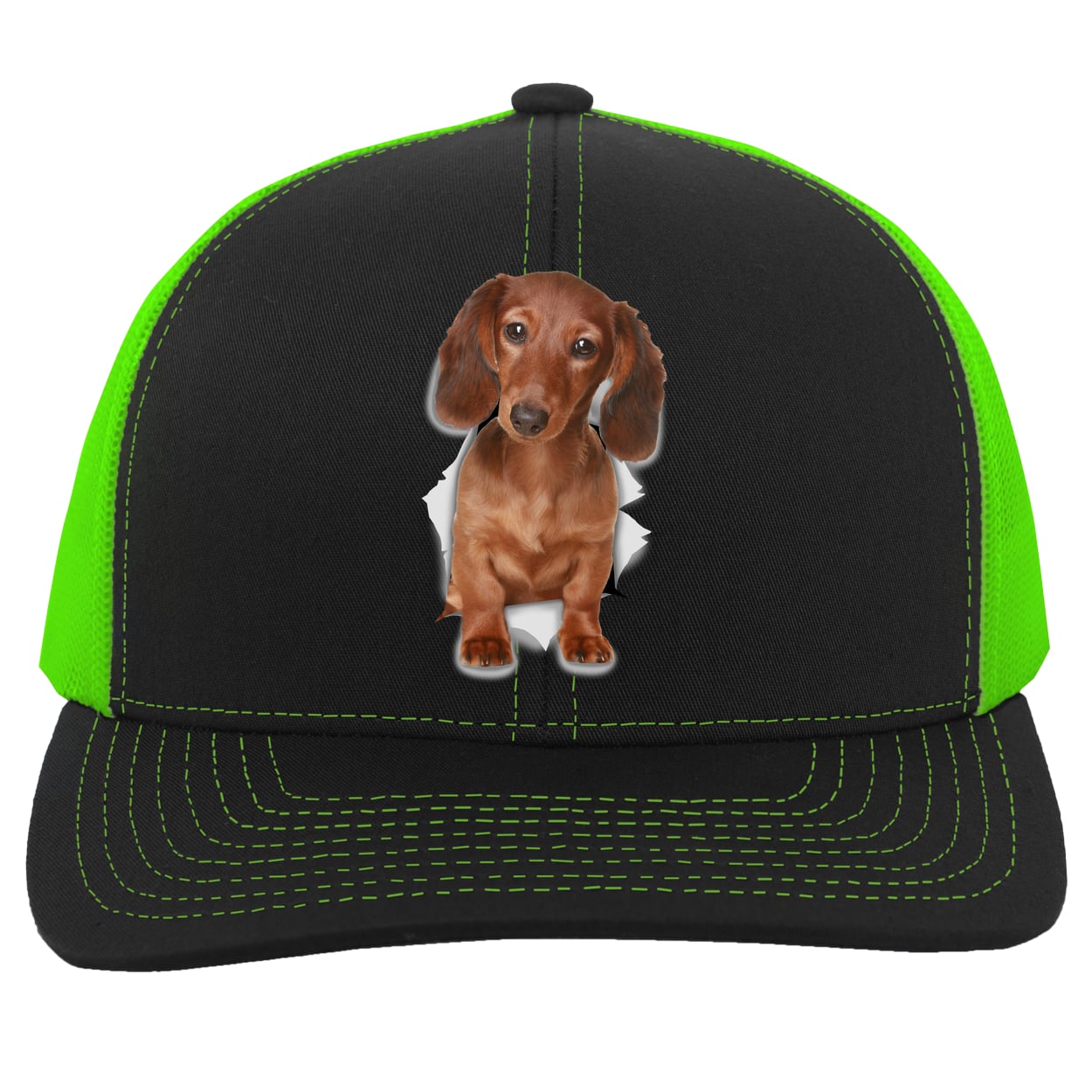 104C Trucker Snap Back - Black/Neon Green