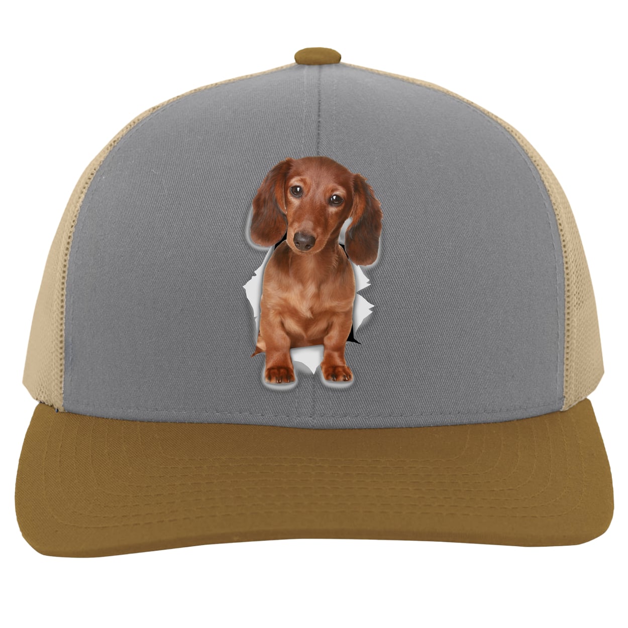 104C Trucker Snap Back - Heather/Beige/Amber