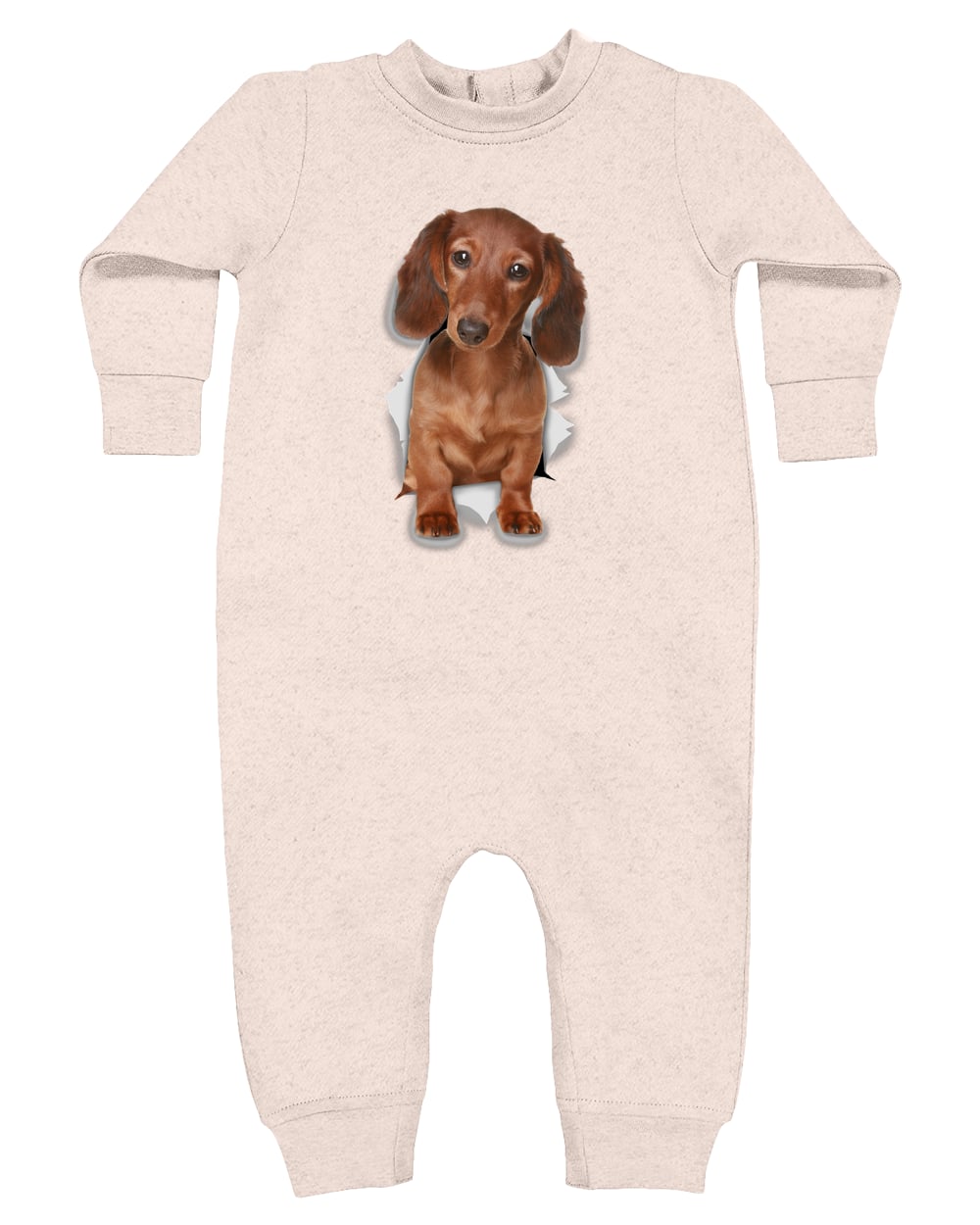 4447 Rabbit Skins Infant Fleece One-Piece Bodysuit - Natural Heather