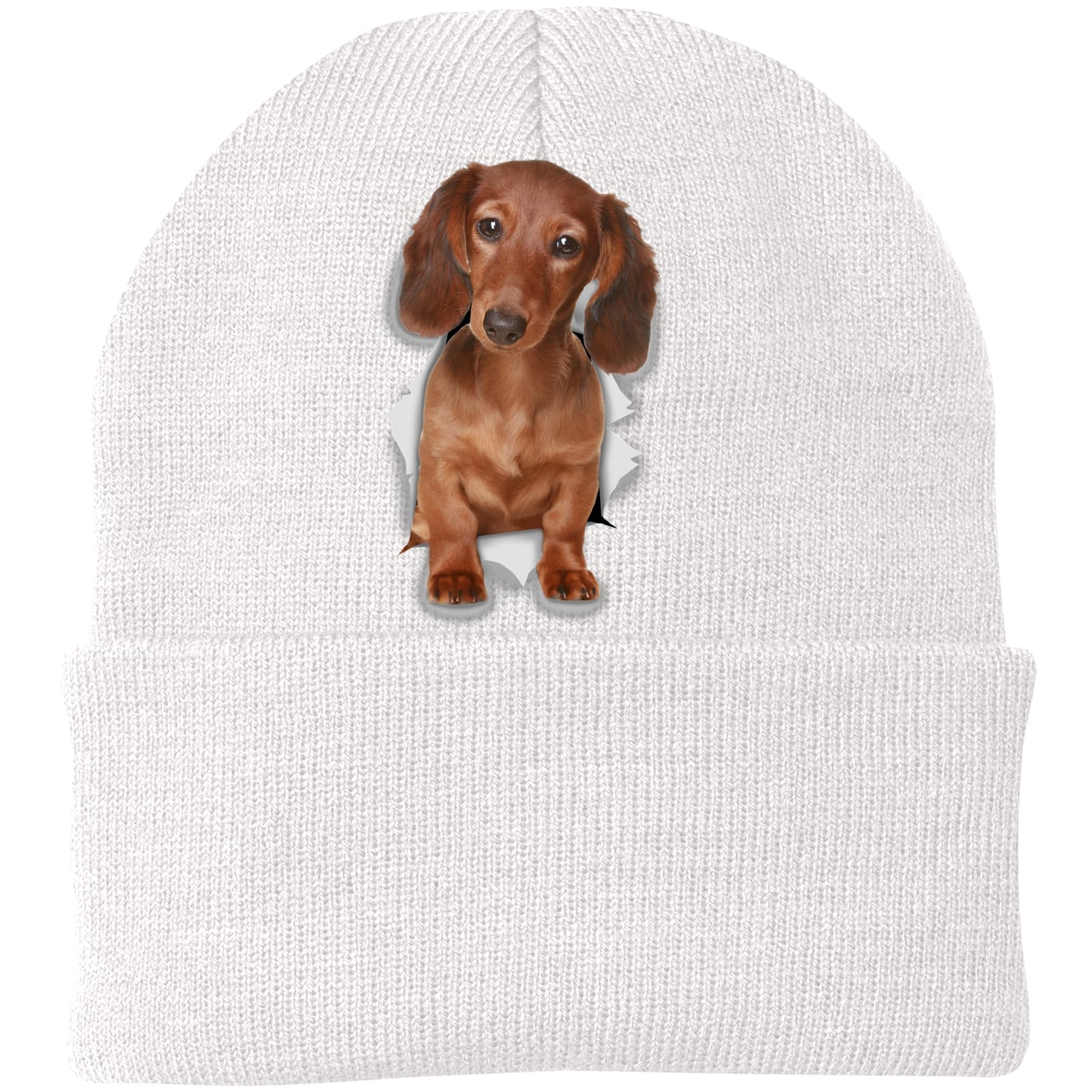 CP90 Port & Company Knit Beanie - White