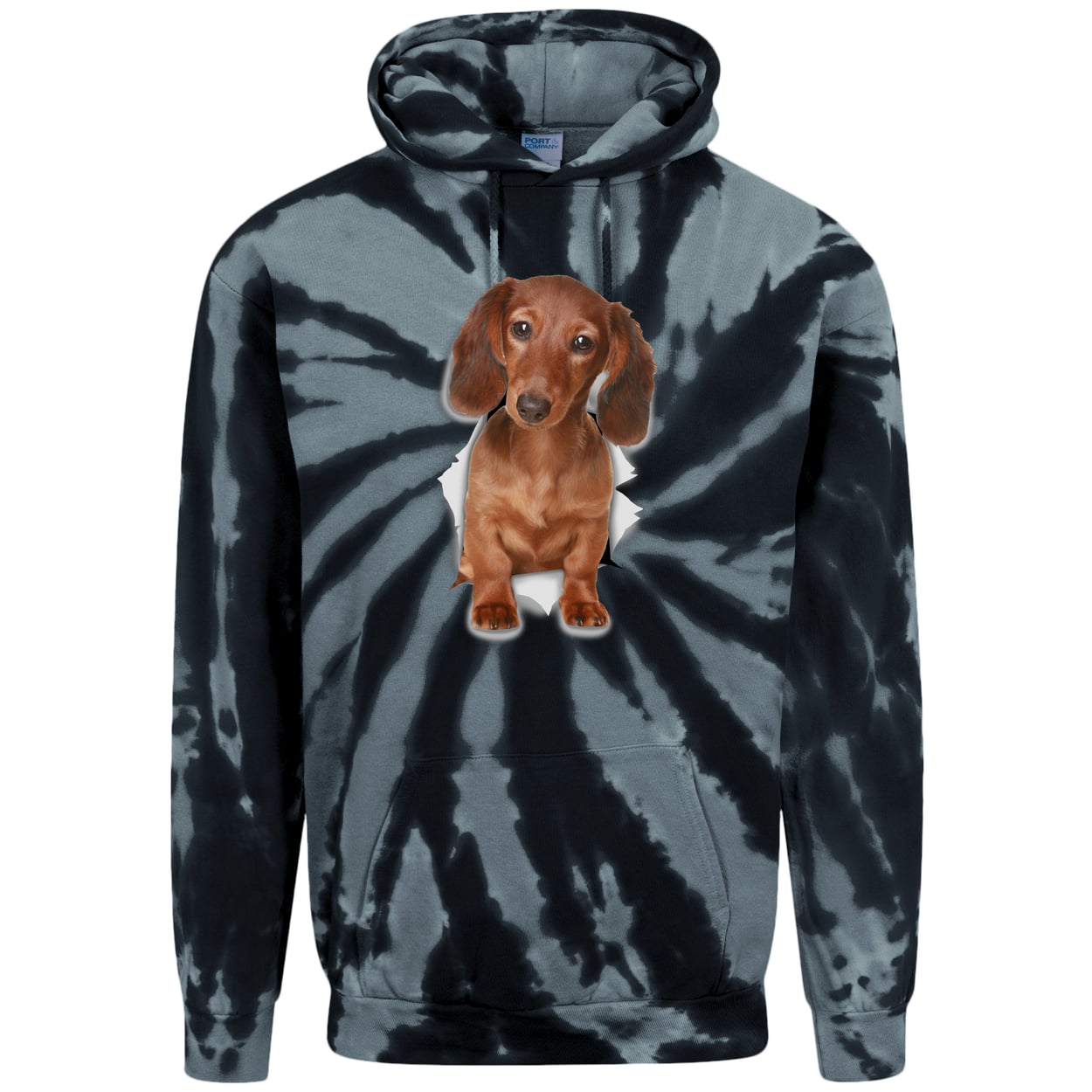 PC146 Port & Company Adult Tie-Dye Pullover Hoodie - Black