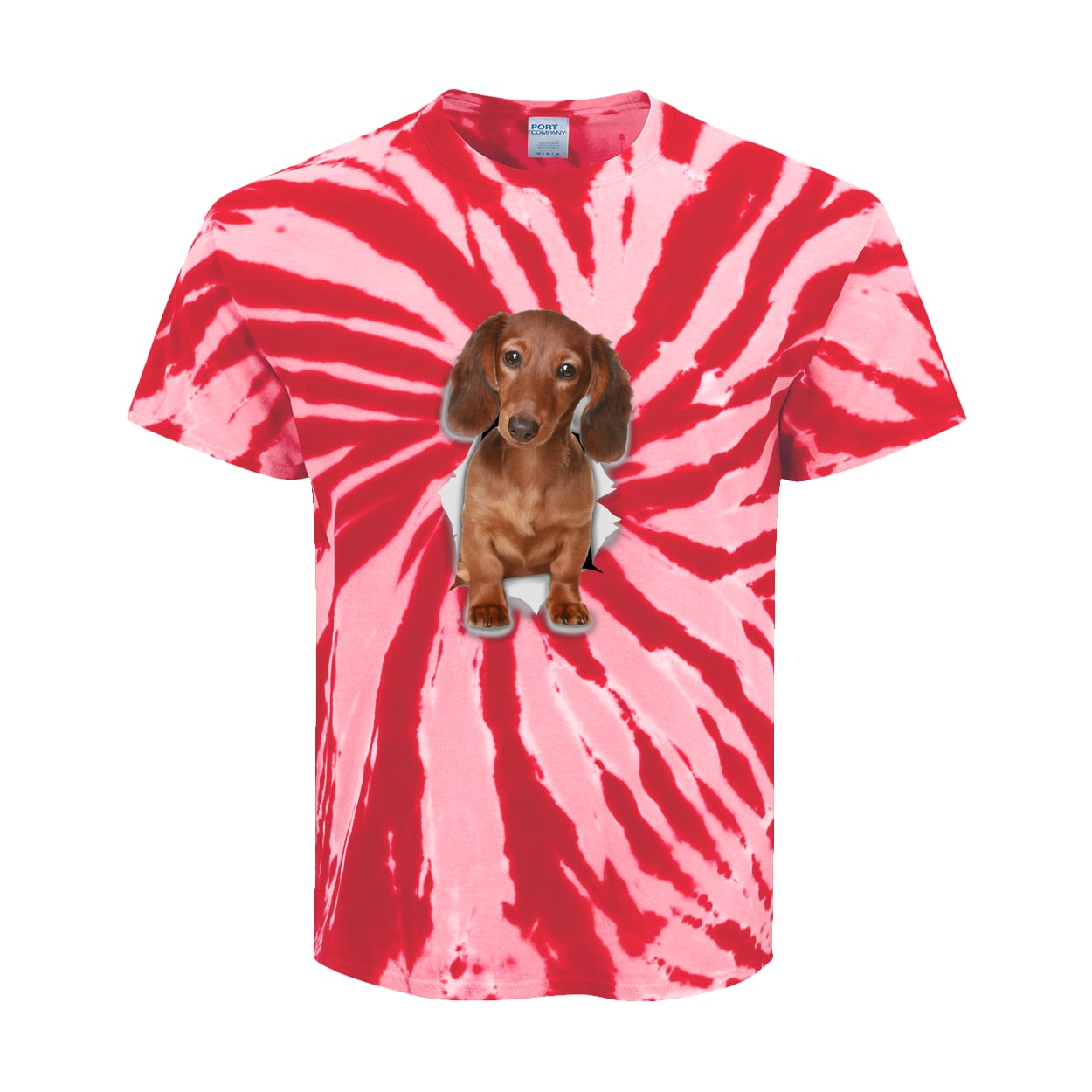 PC147Y Port & Company Kids Tie-Dye Tee - Red