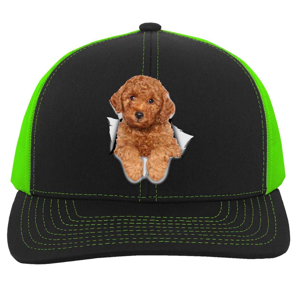 104C Trucker Snap Back - Black/Neon Green