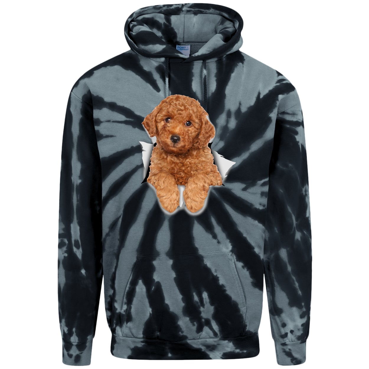 PC146 Port & Company Adult Tie-Dye Pullover Hoodie - Black