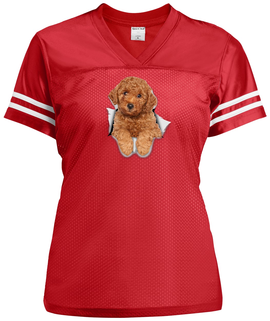 LST307 Sport-Tek Ladies' Replica Jersey - True Red/White
