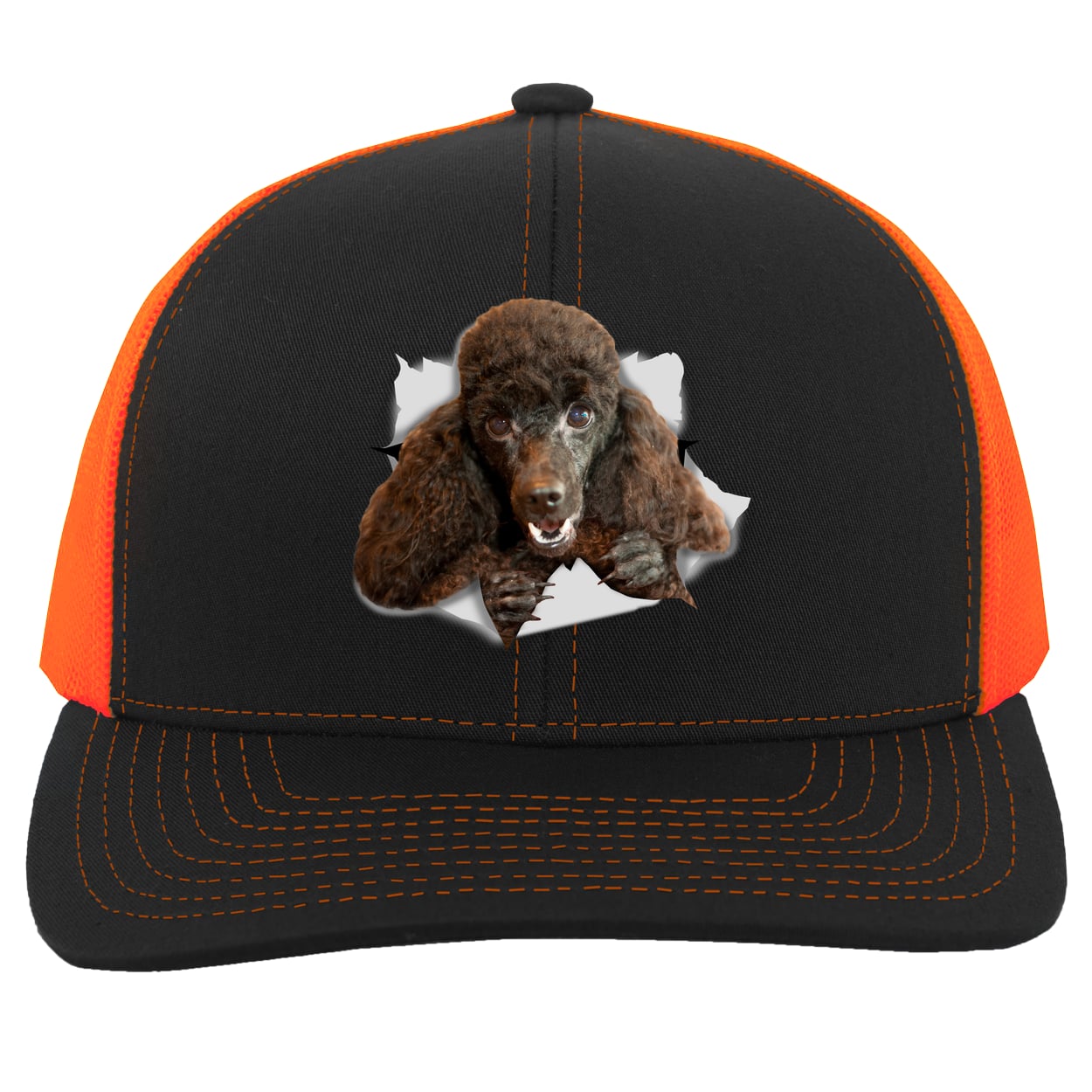 104C Trucker Snap Back - Black/Neon Orange