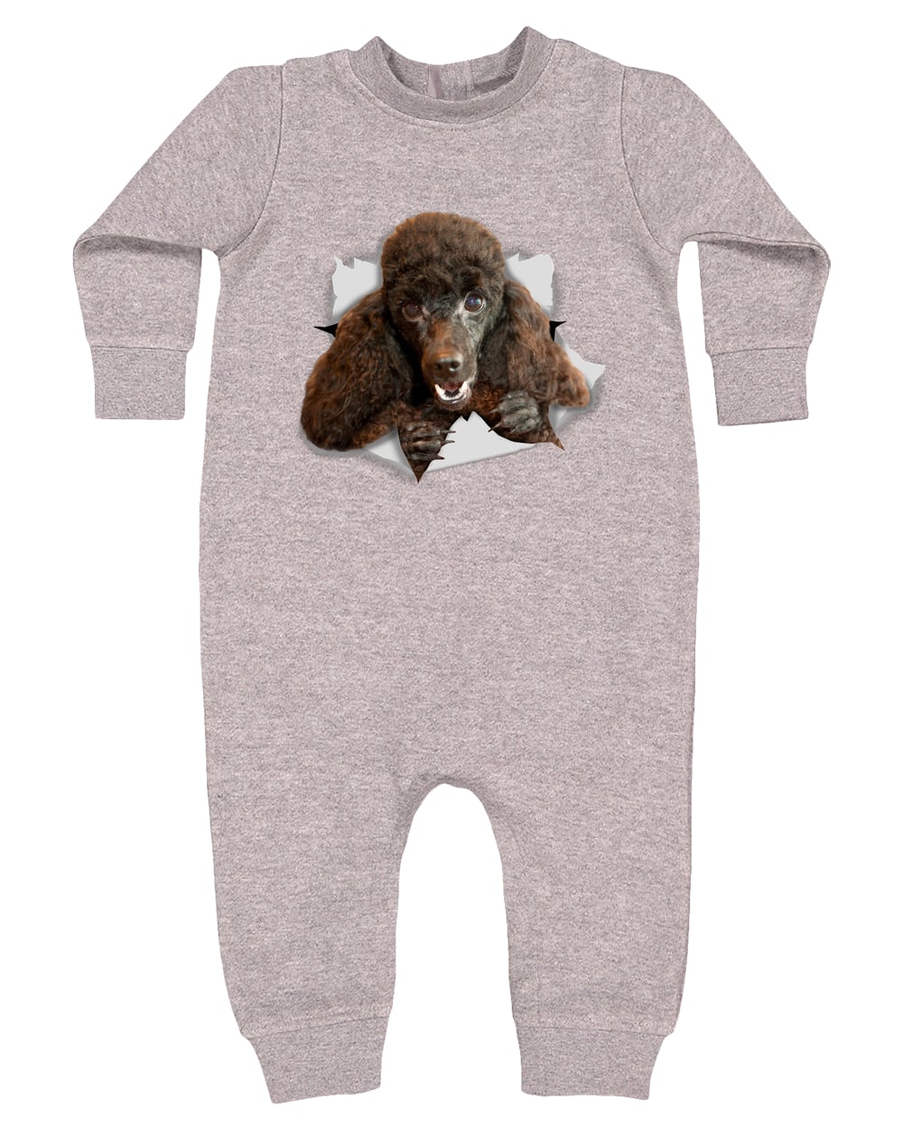 4447 Rabbit Skins Infant Fleece One-Piece Bodysuit - Heather Grey