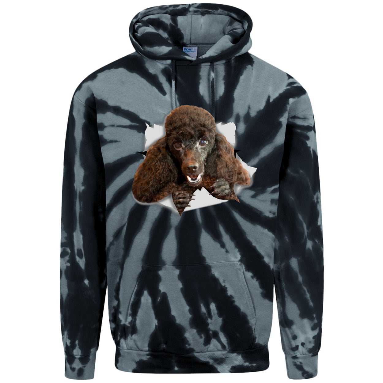 PC146 Port & Company Adult Tie-Dye Pullover Hoodie - Black