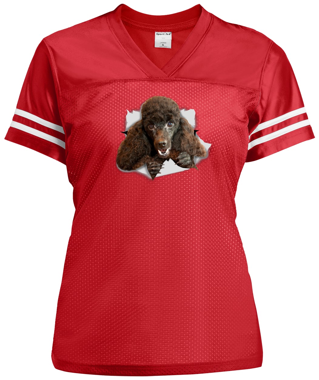 LST307 Sport-Tek Ladies' Replica Jersey - True Red/White
