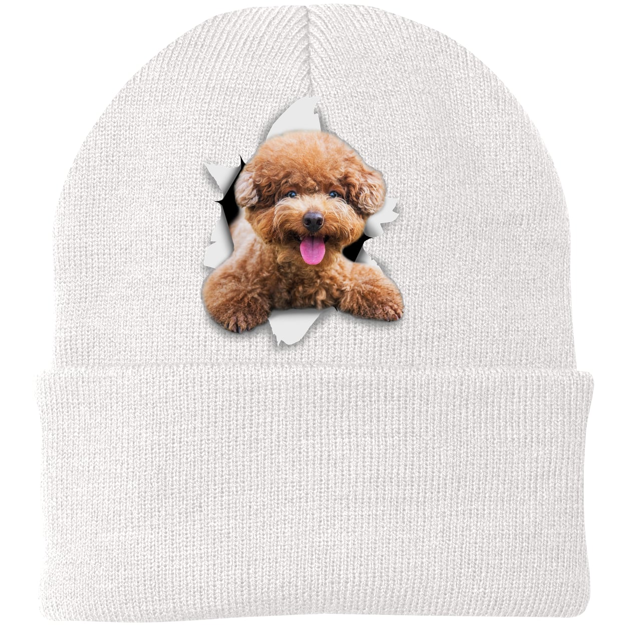 CP90 Port & Company Knit Beanie - White