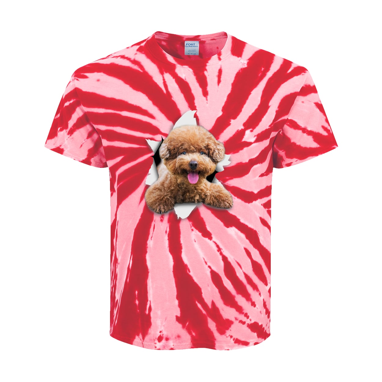 PC147Y Port & Company Kids Tie-Dye Tee - Red