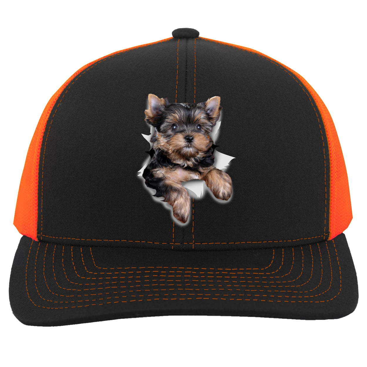 104C Trucker Snap Back - Black/Neon Orange