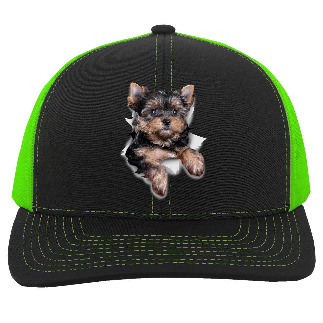 104C Trucker Snap Back - Black/Neon Green