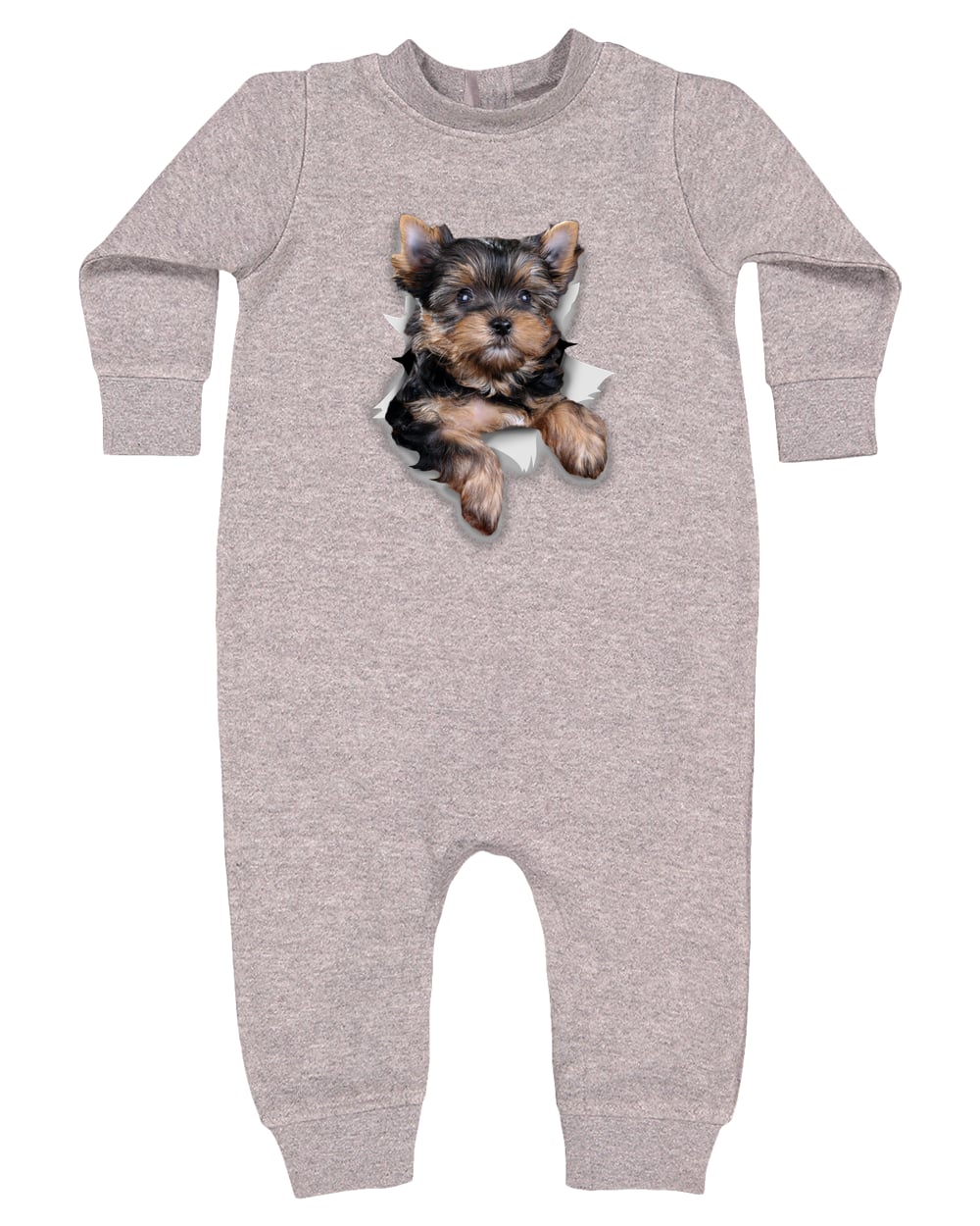 4447 Rabbit Skins Infant Fleece One-Piece Bodysuit - Heather Grey