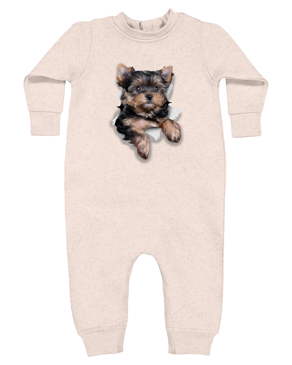 4447 Rabbit Skins Infant Fleece One-Piece Bodysuit - Natural Heather