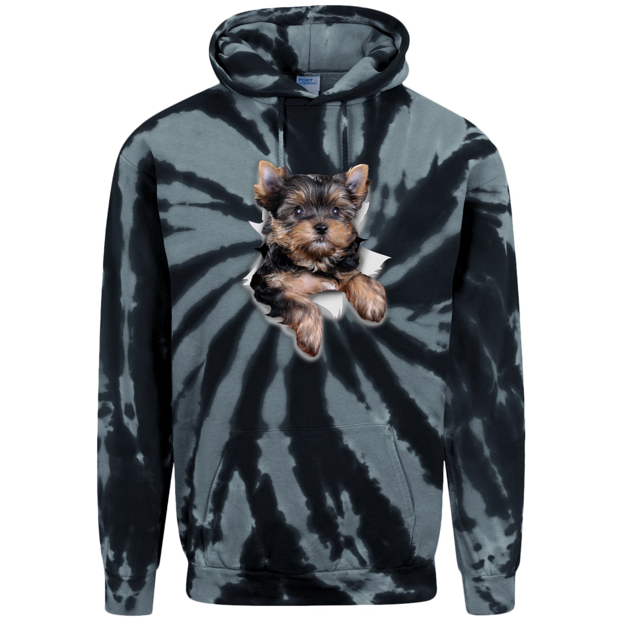 PC146 Port & Company Adult Tie-Dye Pullover Hoodie - Black