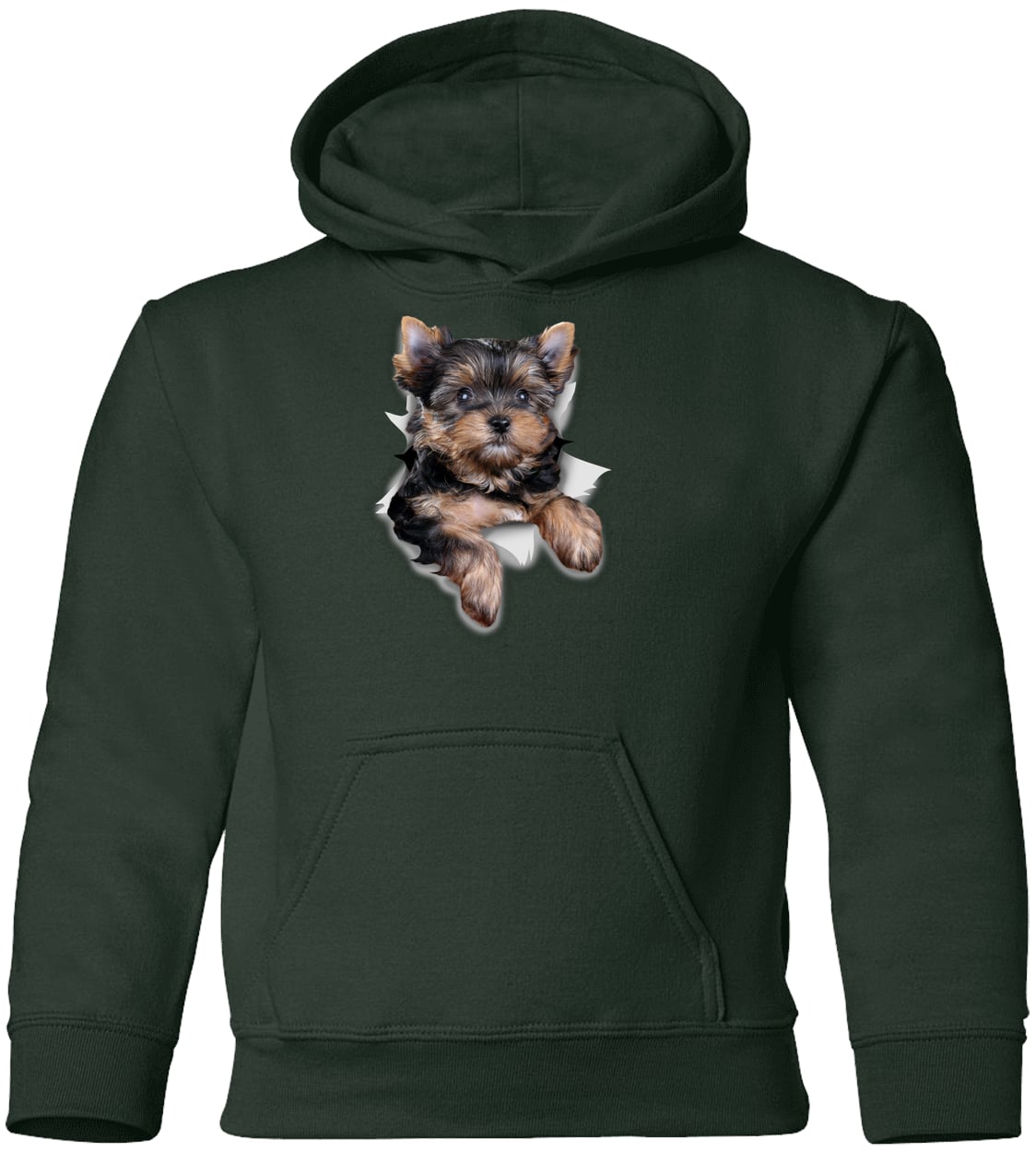 G185B Gildan Youth Pullover Hoodie - Forest Green