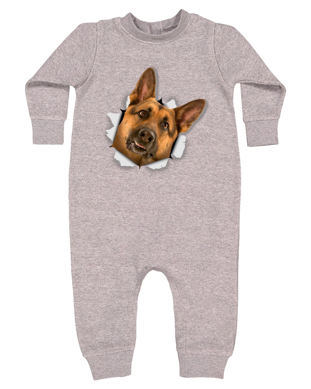 4447 Rabbit Skins Infant Fleece One-Piece Bodysuit - Heather Grey