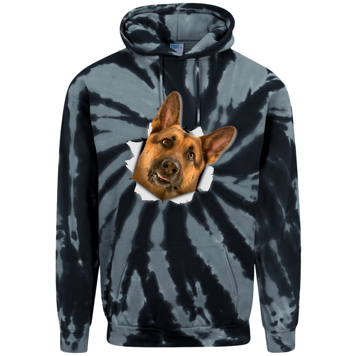 PC146 Port & Company Adult Tie-Dye Pullover Hoodie - Black
