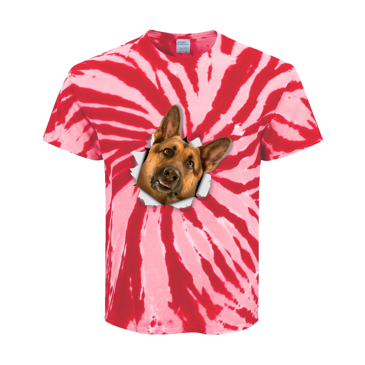 PC147Y Port & Company Kids Tie-Dye Tee - Red