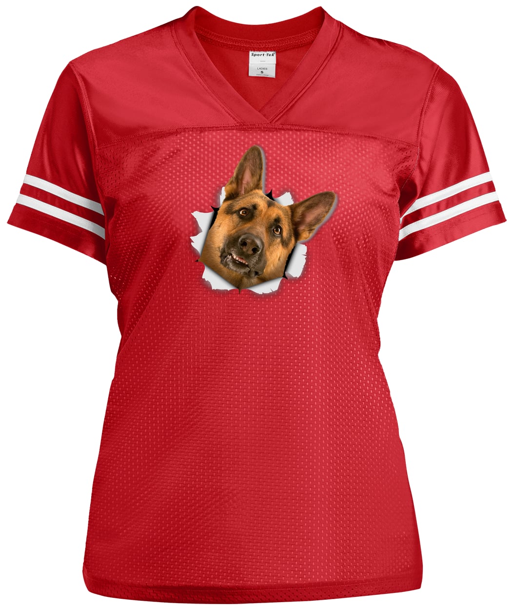 LST307 Sport-Tek Ladies' Replica Jersey - True Red/White