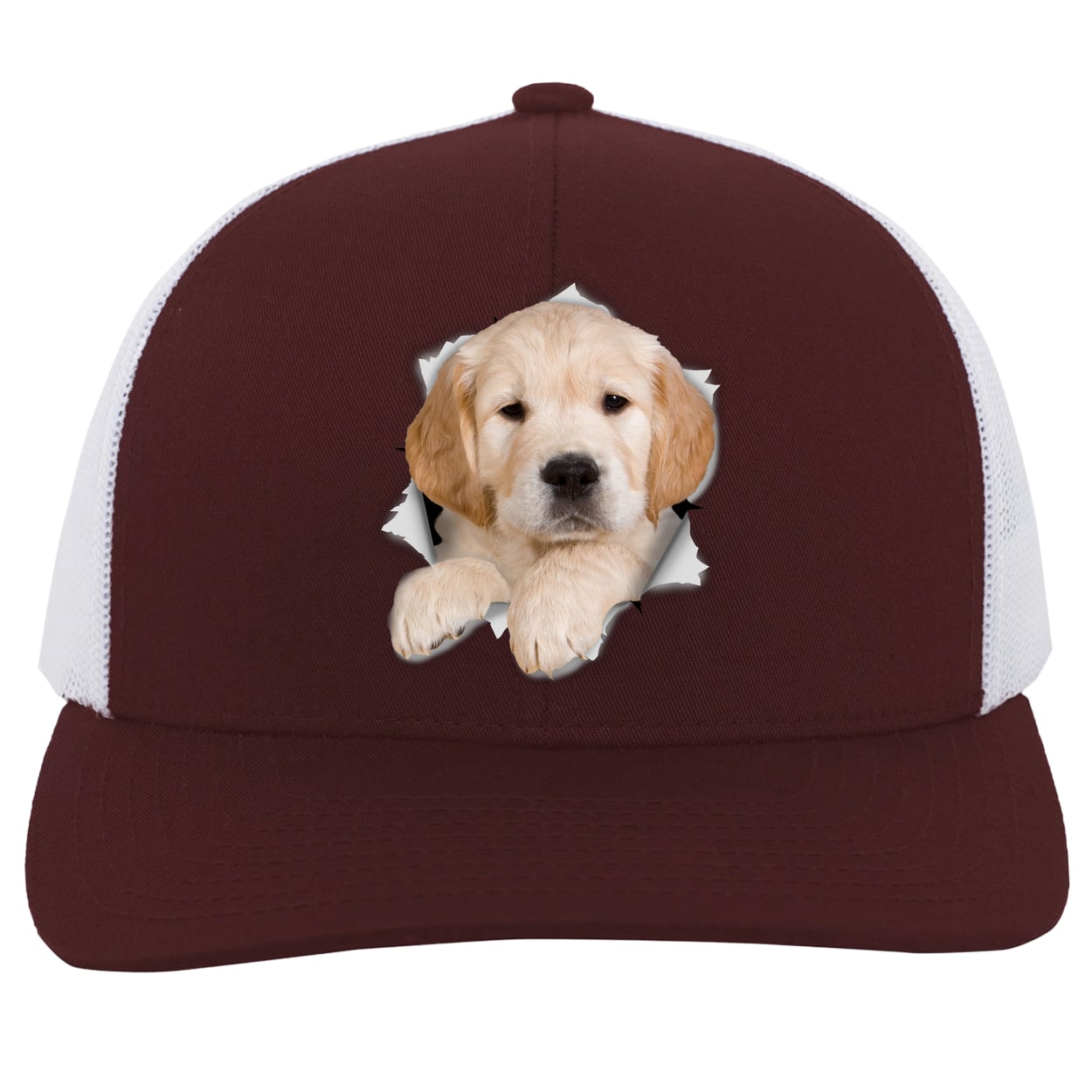 104C Trucker Snap Back - Maroon/White