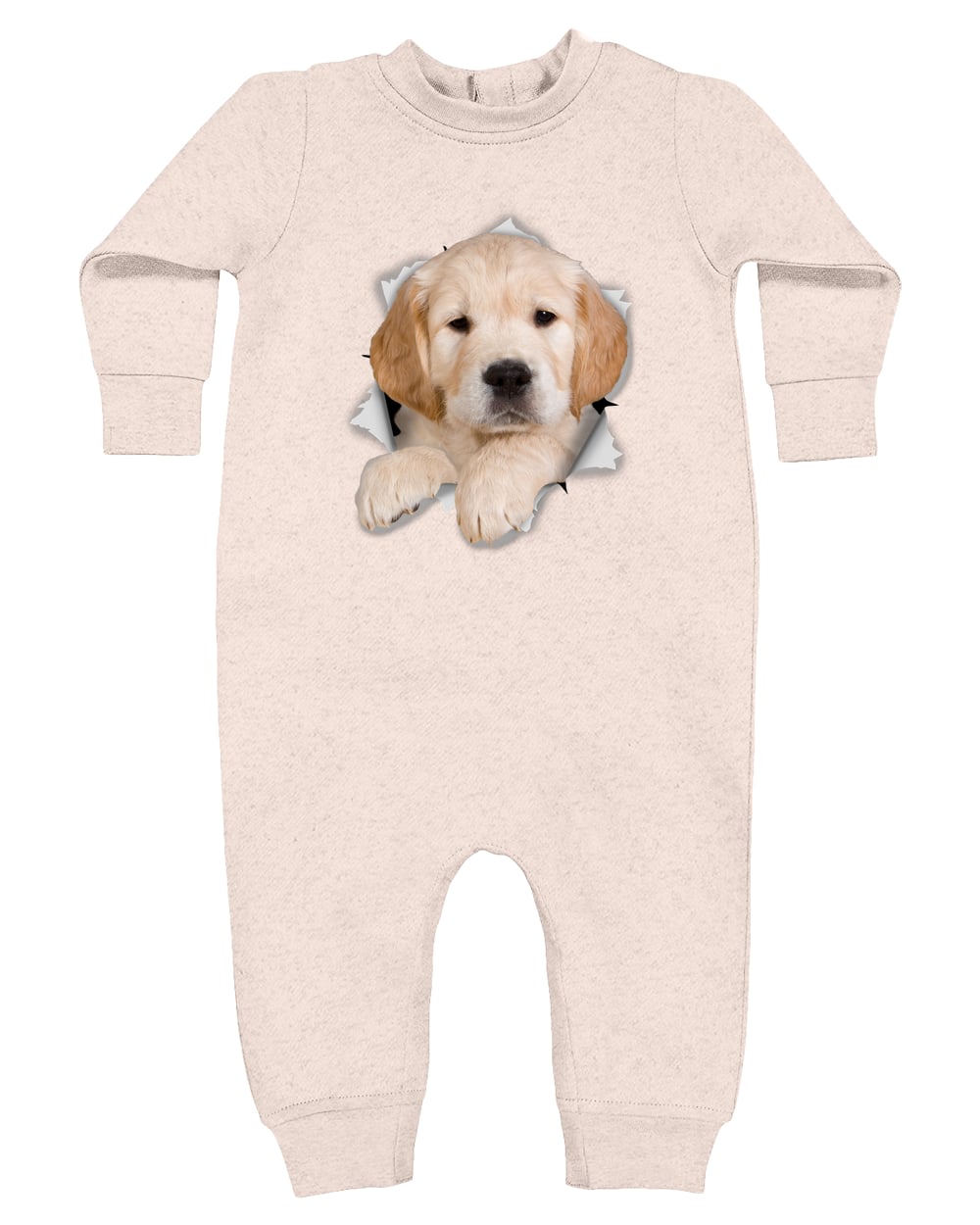 4447 Rabbit Skins Infant Fleece One-Piece Bodysuit - Natural Heather