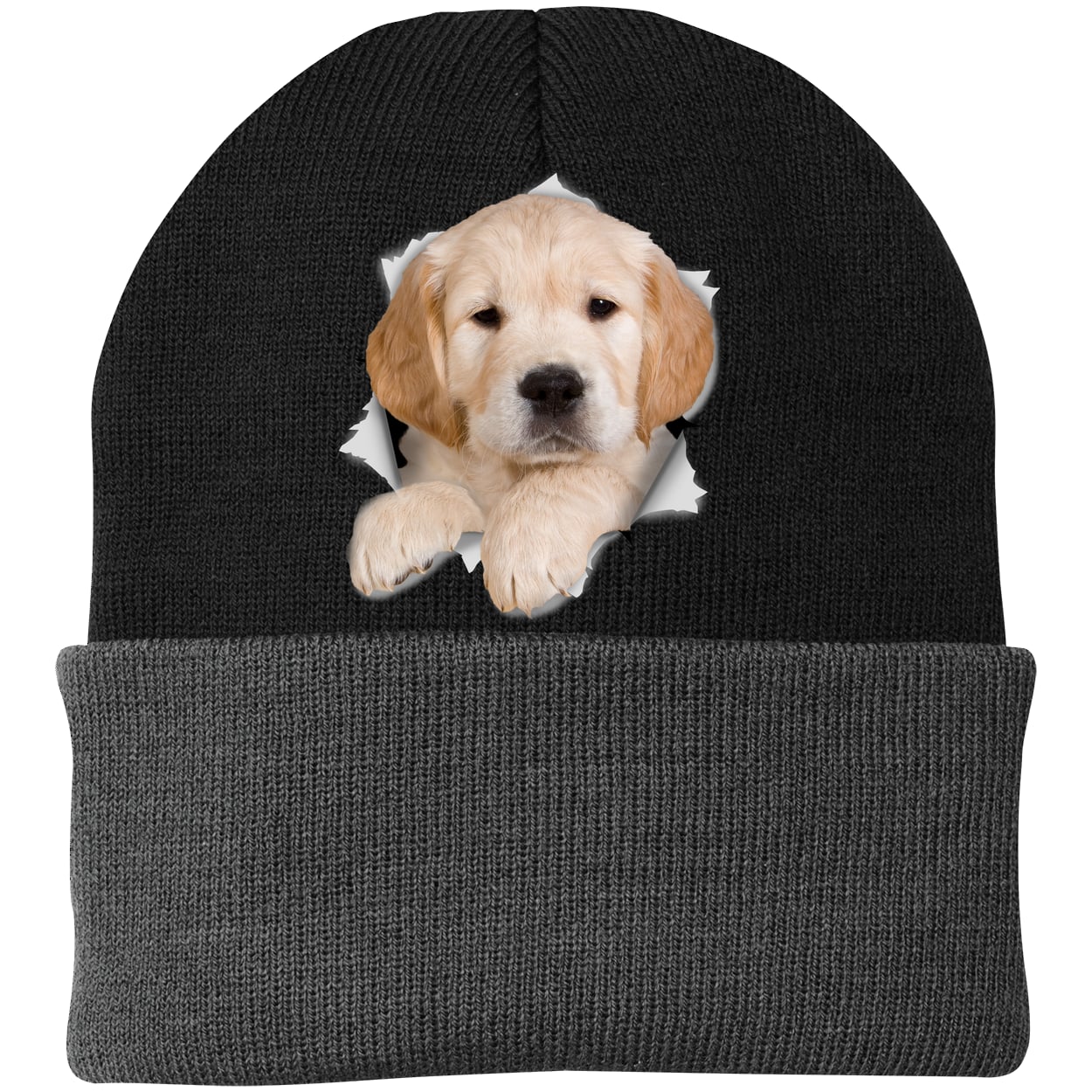 CP90 Port & Company Knit Beanie - Black/Gray