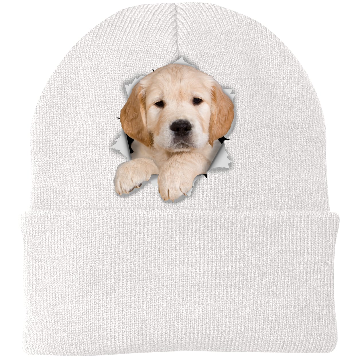 CP90 Port & Company Knit Beanie - White