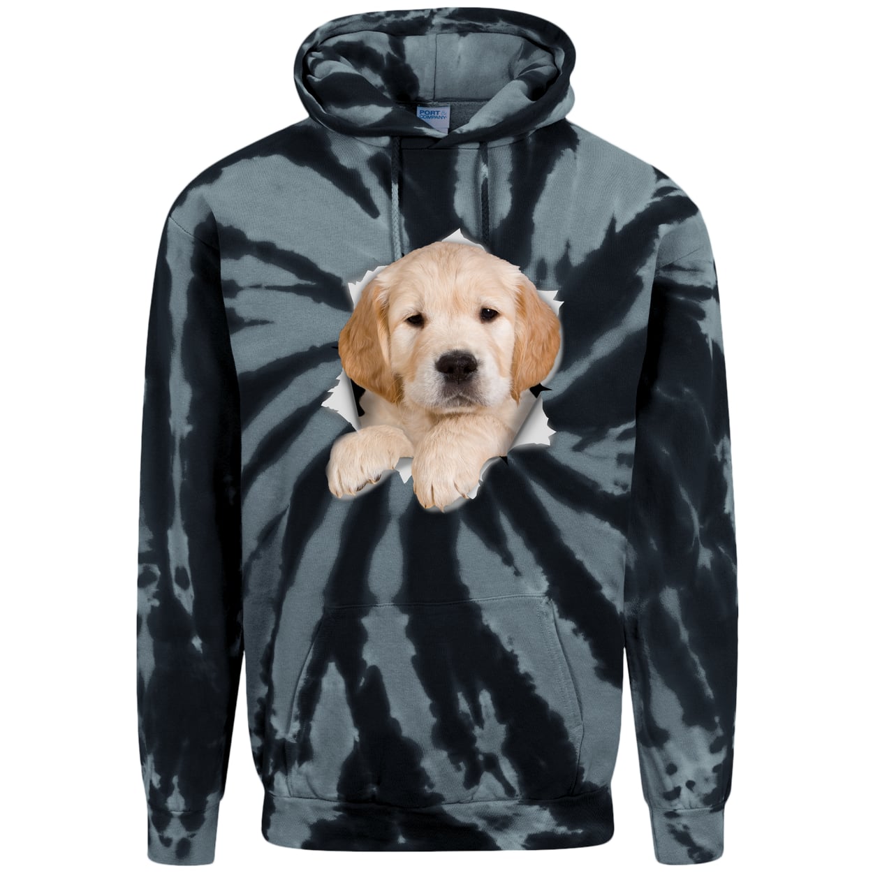 PC146 Port & Company Adult Tie-Dye Pullover Hoodie - Black