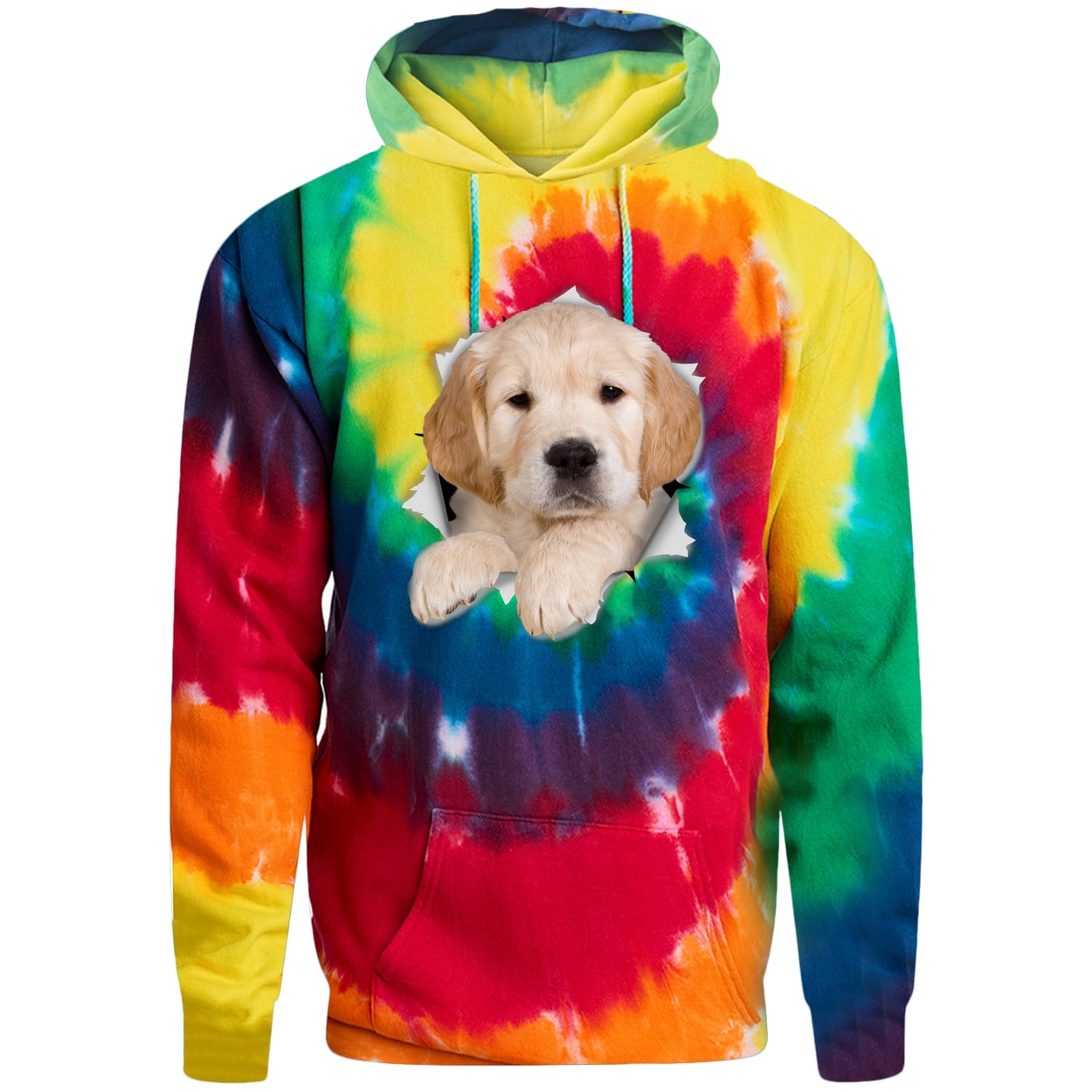 PC146 Port & Company Adult Tie-Dye Pullover Hoodie - Rainbow
